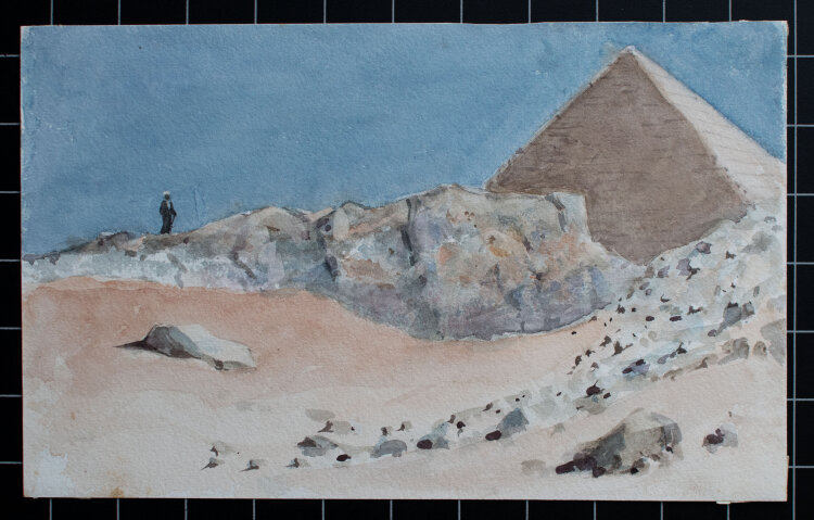 unbekannt - Pyramiden von Gizeh - undatiert - Aquarell...