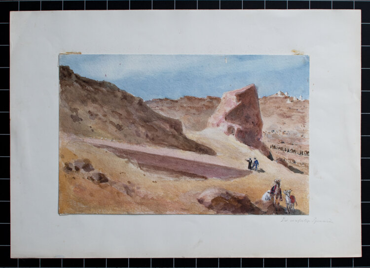 unbekannt - Die unfertige Pyramide (Baka-Pyramide) - undatiert - Aquarell auf festem Karton