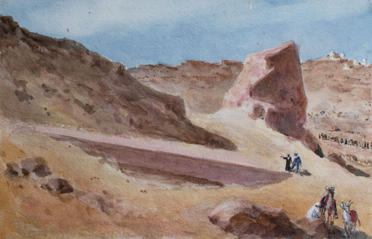 unbekannt - Die unfertige Pyramide (Baka-Pyramide) - undatiert - Aquarell auf festem Karton