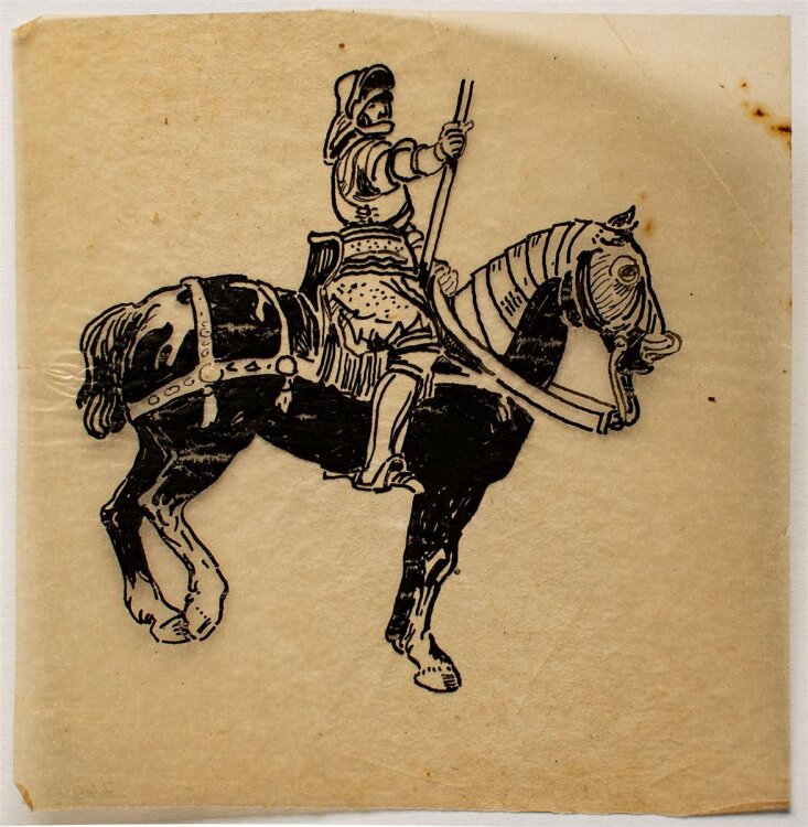 Wilhelm Danz - Ritter - Tusche auf Pergamentpapier - o. J.