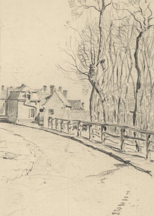 Wilhelm Danz - Solesmes bei Cambrai - Bleistiftzeichnung - o. J.