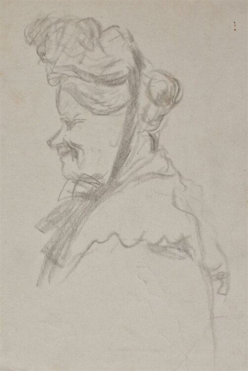 Bruno Héroux - Frauenporträt, Handstudie - o.J. - Bleistift