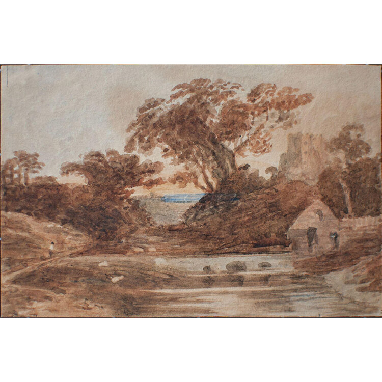 Carolin Brown - Burgruine - 1834 - Tusche