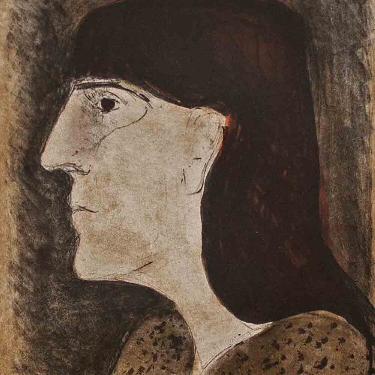 Marika Voß - Selbstporträt - 1980 - Farblithografie