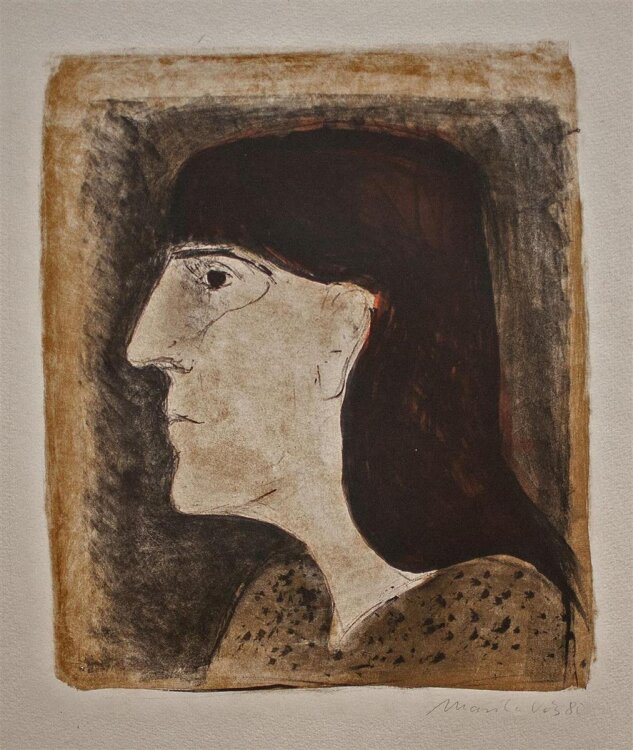 Marika Voß - Selbstporträt - 1980 - Farblithografie