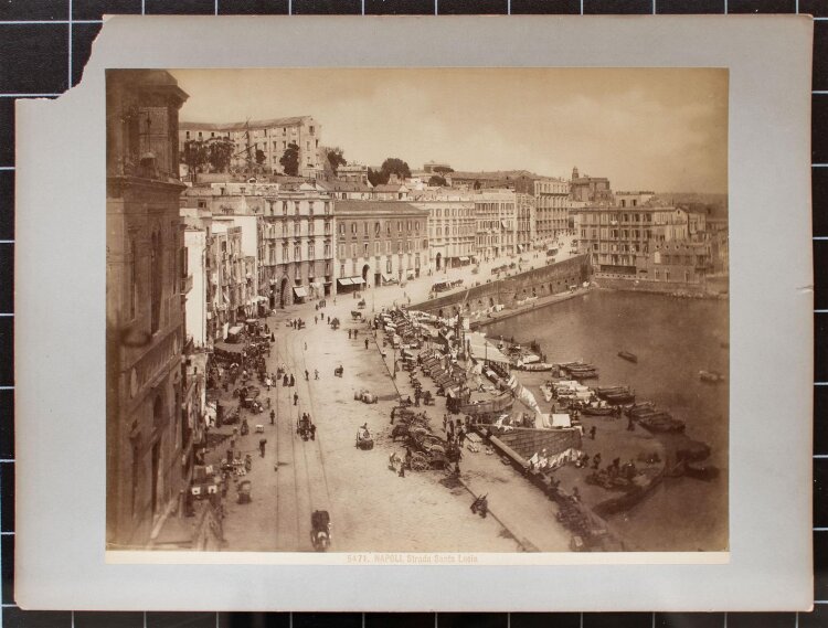 Unbekannt - Neapel, Strada Santa Lucia - 19. Jh. - Fotografie