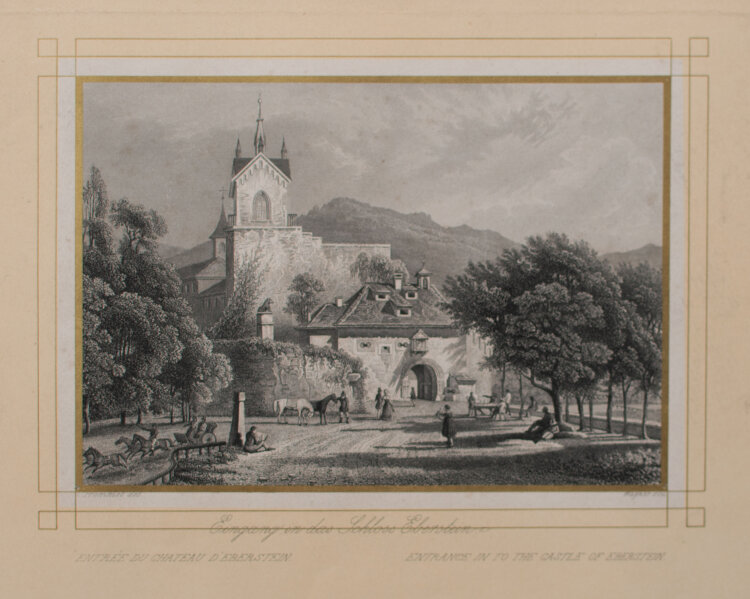 Johann Peter Wagner nach Carl Ludwig Frommel - Eingang in das Schloss Eberstein - undatiert - Stahlstich