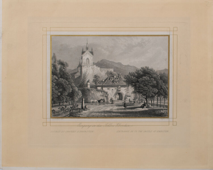 Johann Peter Wagner nach Carl Ludwig Frommel - Eingang in das Schloss Eberstein - undatiert - Stahlstich