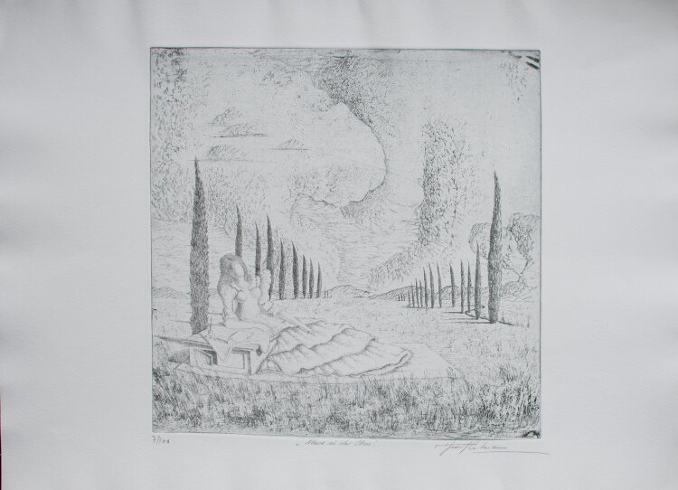 Otfried H. Culmann - Muse in der Ebene - um 1973 - Radierung