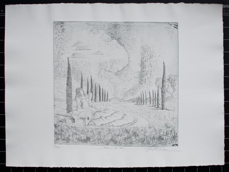 Otfried H. Culmann - Muse in der Ebene - um 1973 - Radierung