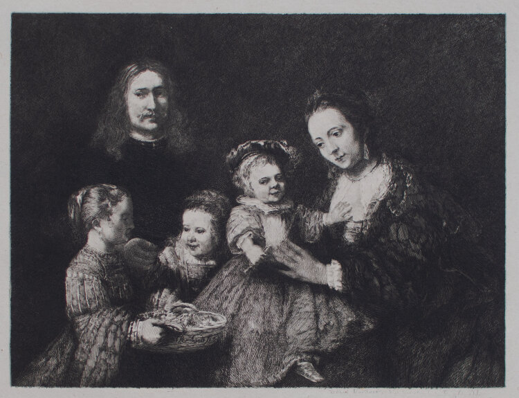 Daniel Mordant - Familienbildnis - undatiert - Radierung