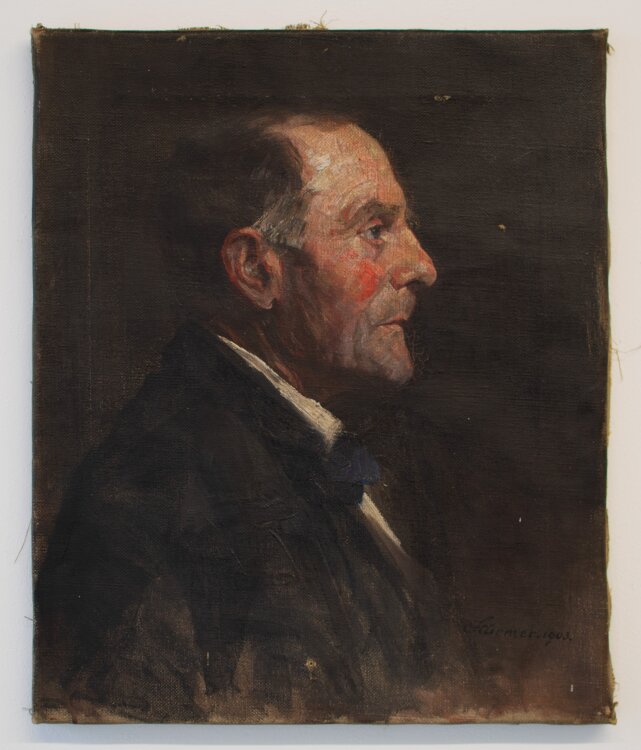 Unbekannt - Männerbildnis im Profil - 1903 - Öl...