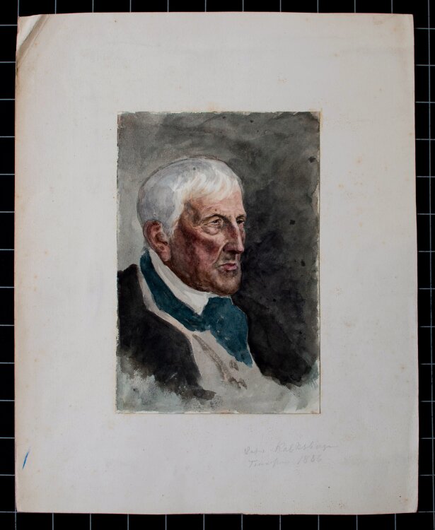 unbekannt - Porträt Vater Kalksberger - 1886 - Aquarell