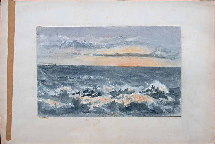 Unbekannt - Sonnenaufgang über dem Meer - undatiert - Aquarell