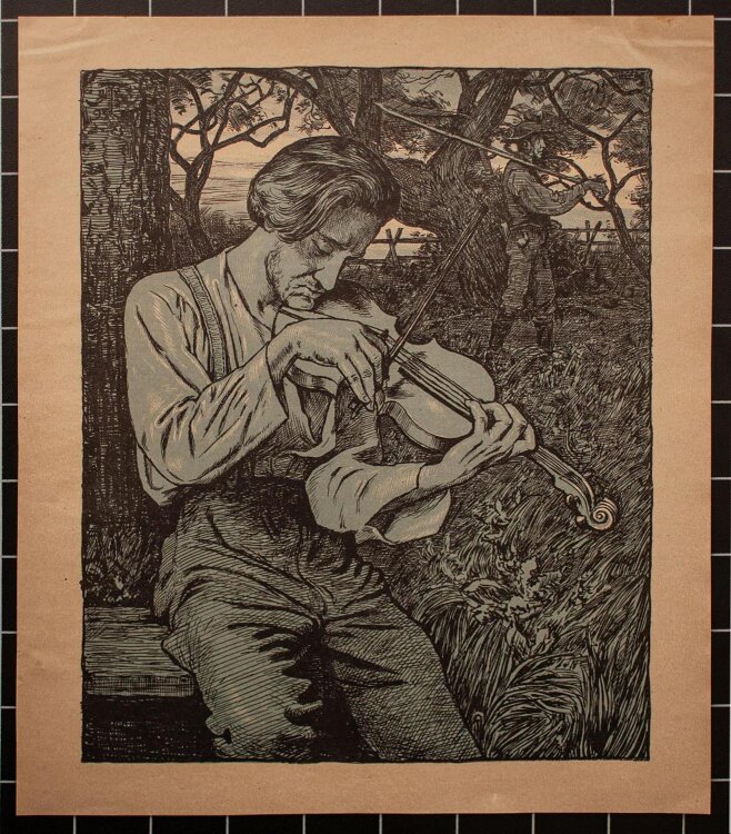 Hans Thoma - Mann mit Geige - 1895 - Algrafie