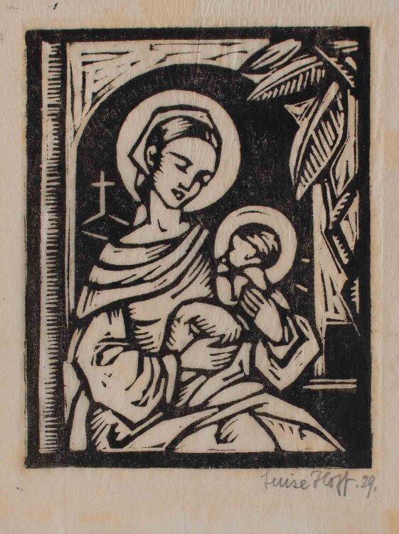Luise Hoff - Maria mit dem Christuskind - 1929 - Holzschnitt