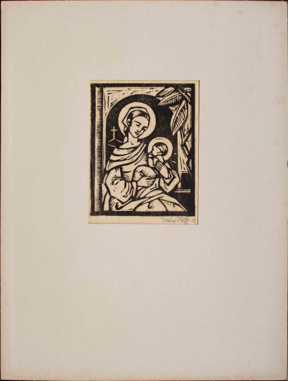 Luise Hoff - Maria mit dem Christuskind - 1929 - Holzschnitt