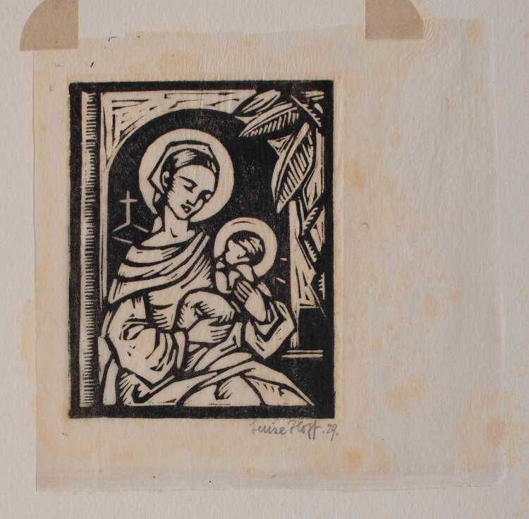Luise Hoff - Maria mit dem Christuskind - 1929 - Holzschnitt