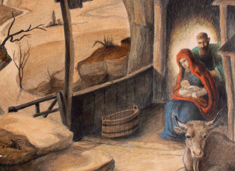 Josef Nikolaus Geis - Heilige Familie - 1926 - Aquarell