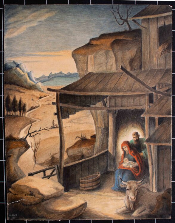 Josef Nikolaus Geis - Heilige Familie - 1926 - Aquarell