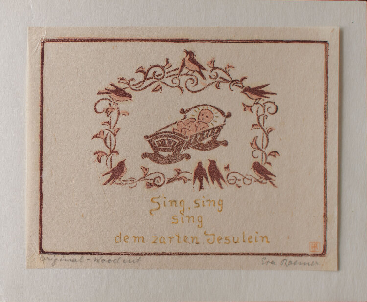 Eva Roemer - Kind in der Krippe - undatiert - Farbholzschnitt