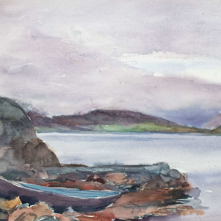 Gerhard Schulte-Dahling - Fjord - 1944 - Aquarell über Bleistift