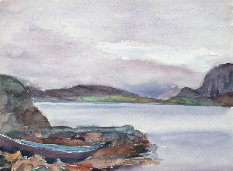 Gerhard Schulte-Dahling - Fjord - 1944 - Aquarell über Bleistift