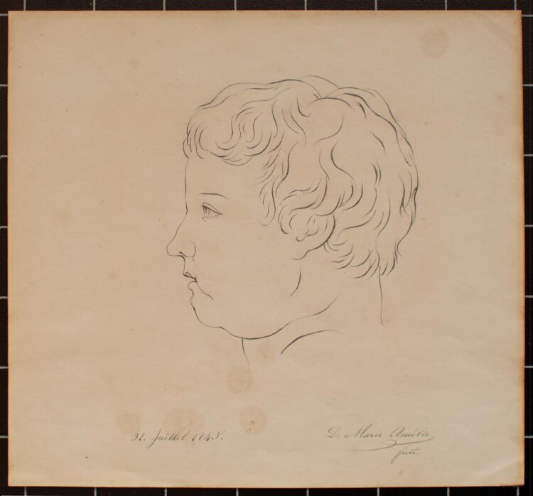 D. Marie Amélie - Kinderportrait - 1845 - Bleistift