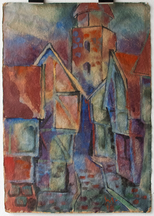 Unbekannt - Altstadt - 1948 - Aquarell