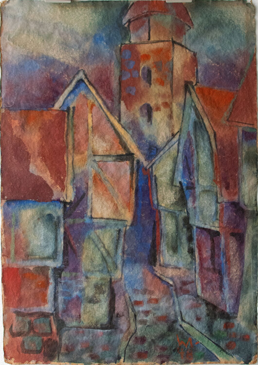 Unbekannt - Altstadt - 1948 - Aquarell