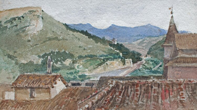 Unbekannt - Südliche Landschaft - undatiert - Aquarell