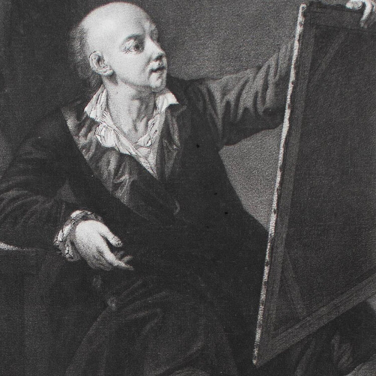 Johann Gerhard Huck  nach A. Graff - Bildnis Friedrich Moritz von Brabeck - undatiert - Mezzotinto