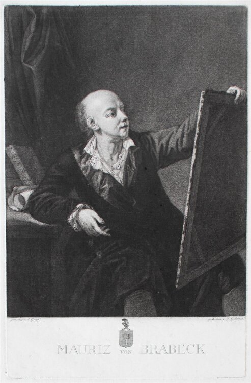 Johann Gerhard Huck  nach A. Graff - Bildnis Friedrich Moritz von Brabeck - undatiert - Mezzotinto