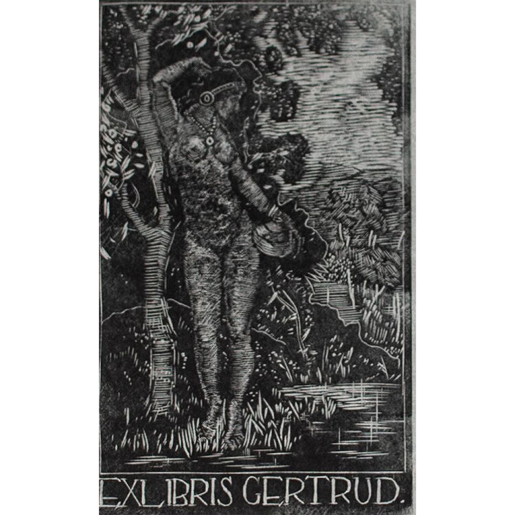 Josef Hodek - Exlibris Gertrud - undatiert - Holzschnitt