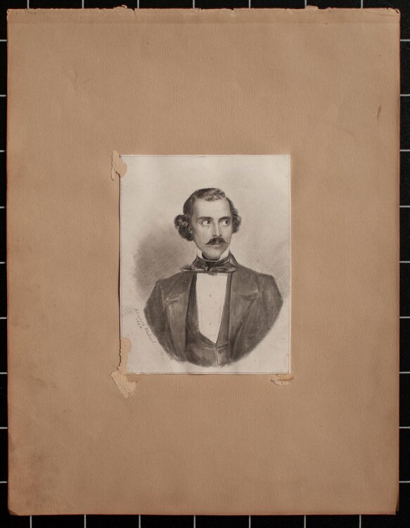 Elisabeth Wetzel - Männerbildnis - 1854 - Kohlezeichnung