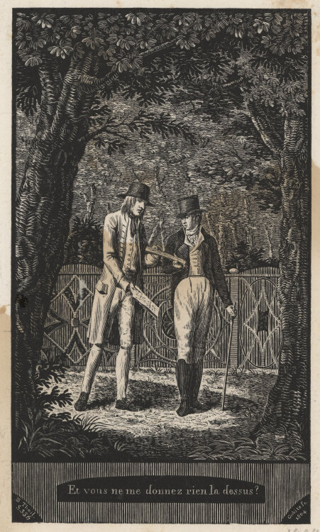 Friedrich Wilhelm Gubitz - Et vous ne me donnez rien la dessus? - 1804 - Holzstich