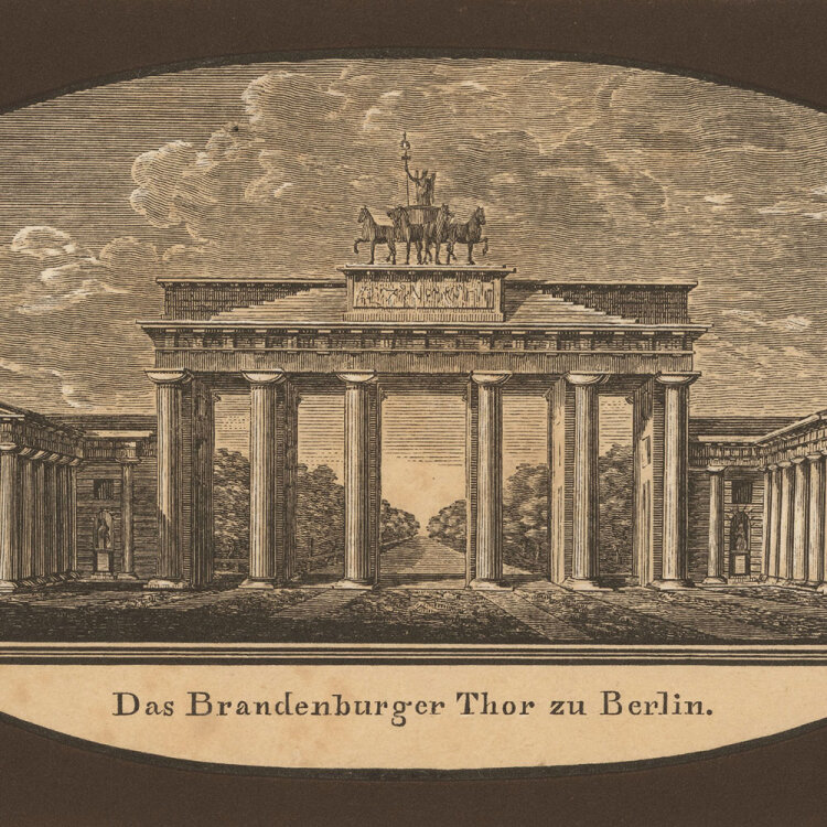Friedrich Wilhelm Gubitz - Das Brandenburger Thor zu Berlin - undatiert - Farbholzschnitt