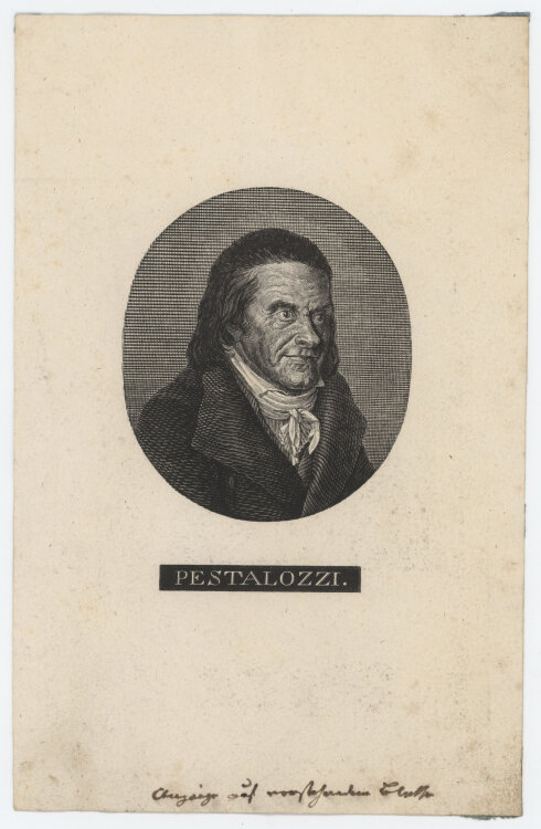 Friedrich Wilhelm Gubitz - Bildnis Johann Heinrich Pestalozzi - undatiert - Holzstich