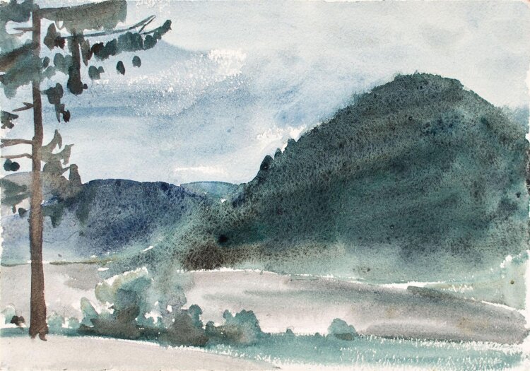 Herbert W. Hoedt - Berglandschaft - Aquarell - o. J.