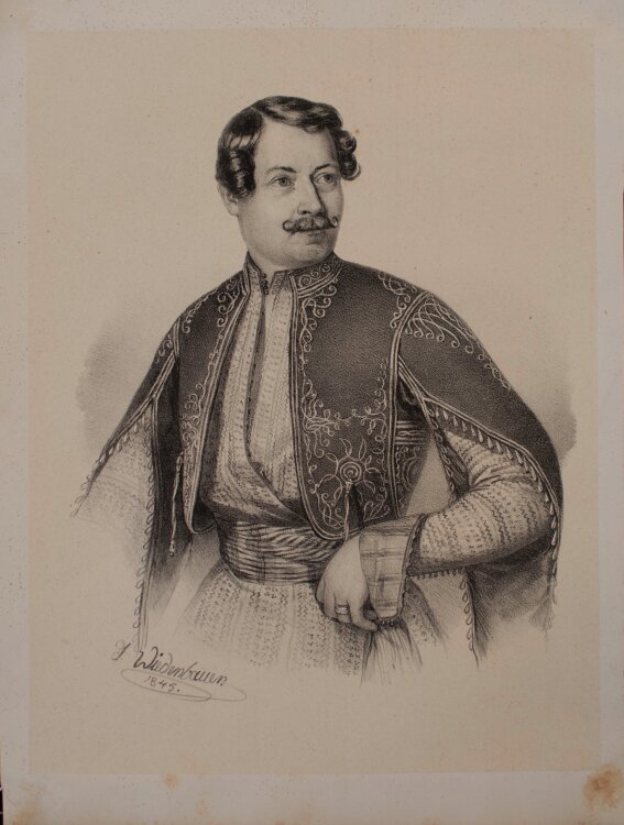 G. Wiedenbauer - Männerbildnis in griechischer Tracht - 1845 - Lithografie