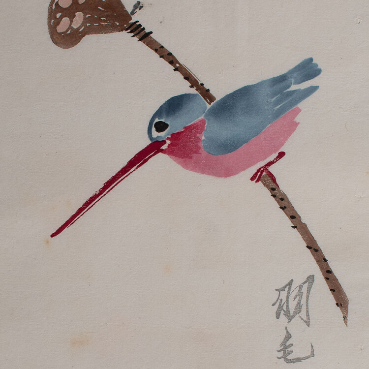 Qi Baishi - Eisvogel - undatiert - Farbholzschnitt