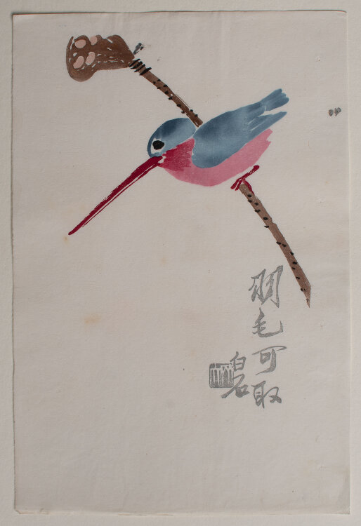 Qi Baishi - Eisvogel - undatiert - Farbholzschnitt