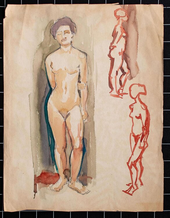 Herbert W. Hoedt - weiblicher Akt - Aquarell - o. J.