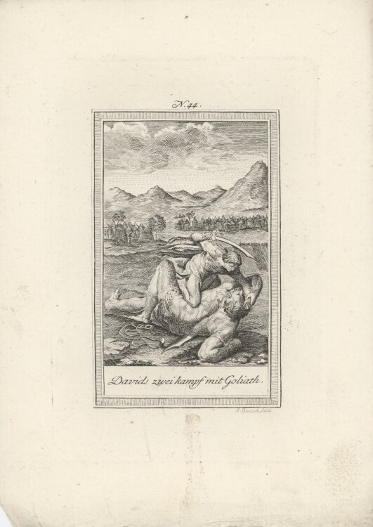 A. Bartsch - Davids zweikampf mit Goliath - undatiert - Kupferstich