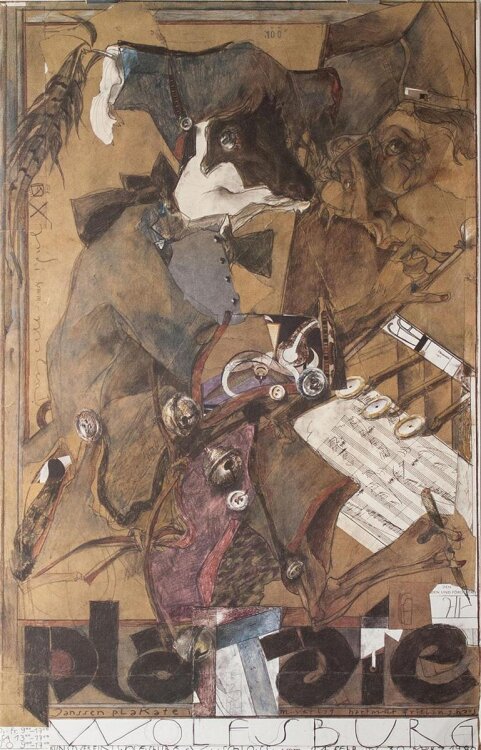 Hosrt Janssen - Ausstellungsplakat Wolfsburg - 1980 - Offsetdruck