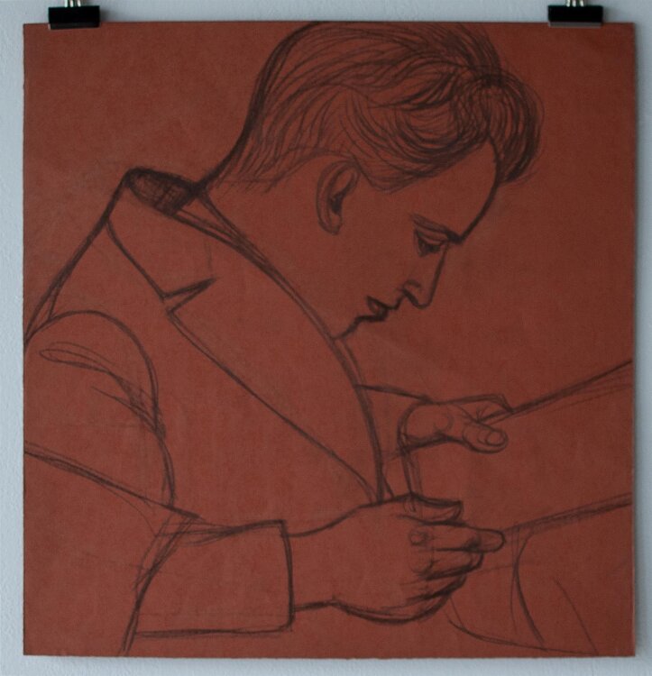 Fritz Tröger - Lesender Mann - 1931 - Zeichnung