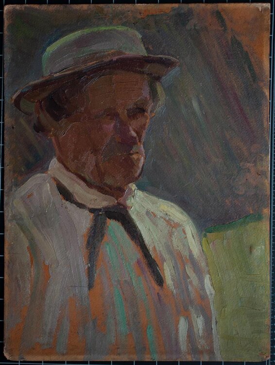 Ernst Dietsch - Männerbildnis mit Hut - undatiert - Öl