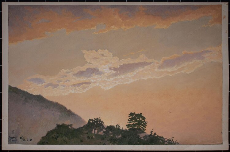 Manfred Lindemann-Frommel - Abendhimmel über Siegsdorf - 1928 - Gouache