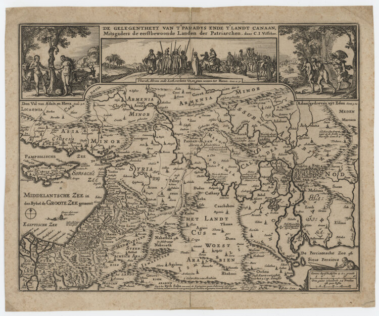 Claes Jansz Visscher - DE GELEGENHEYT VAN T’ PARADYS ENDE - undatiert - Radierung