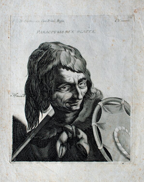 Jerôme David - Paracoussi Rex Plattae (Bildnis des Paracoussi) - um 1650 - Kupferstich
